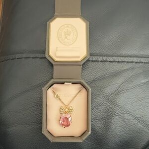 Juicy Couture Gold Necklace with Pink Pendant